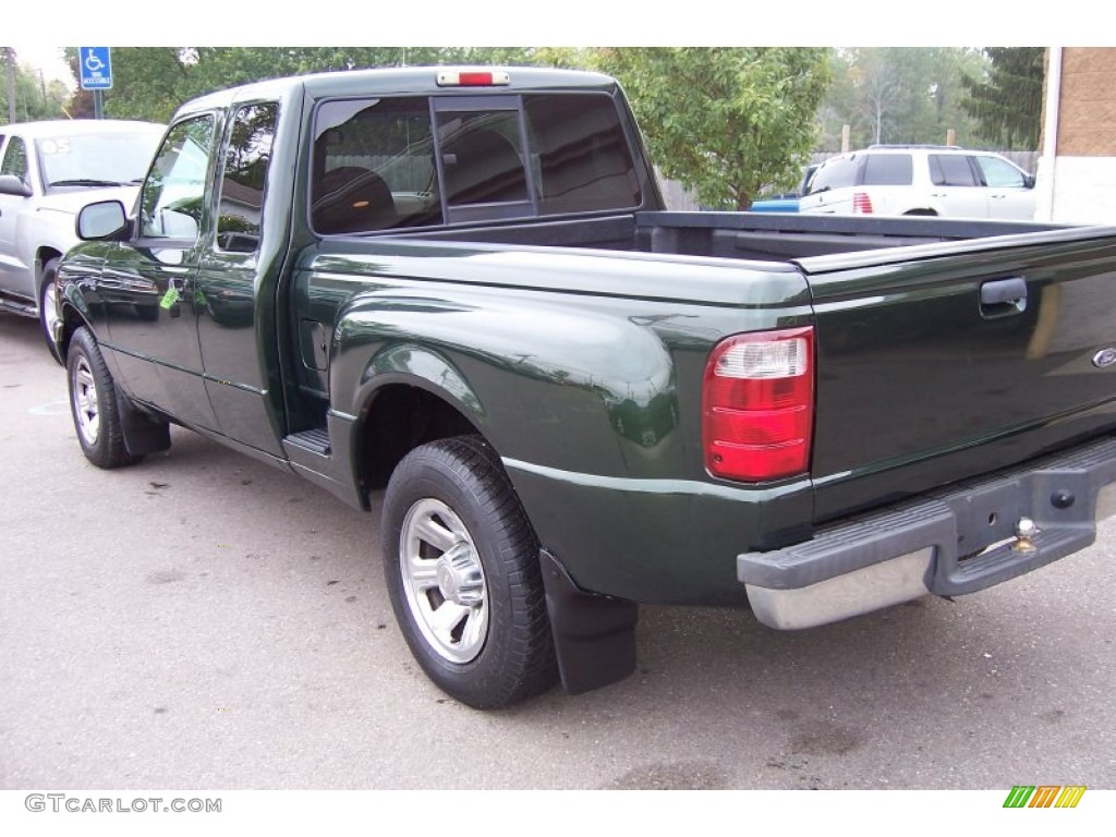 2001 Ranger XLT SuperCab - Woodland Green Metallic / Medium Prairie Tan photo #3