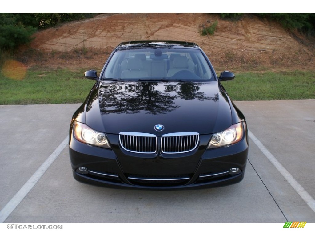2007 3 Series 335i Sedan - Black Sapphire Metallic / Beige photo #4