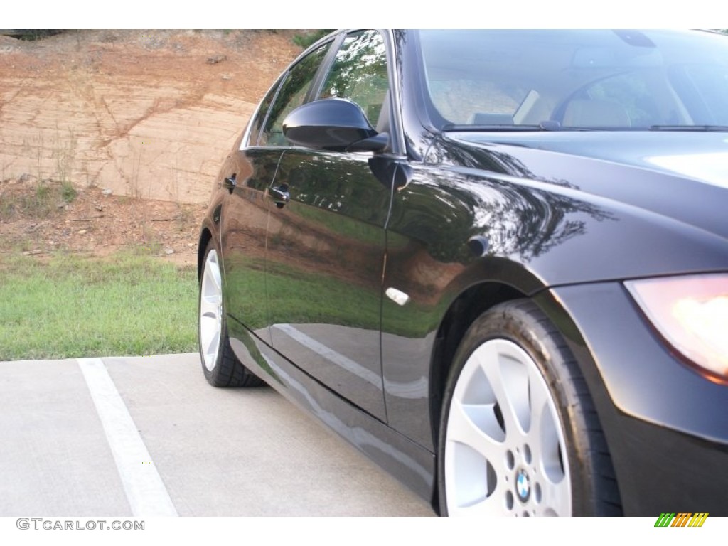 2007 3 Series 335i Sedan - Black Sapphire Metallic / Beige photo #7