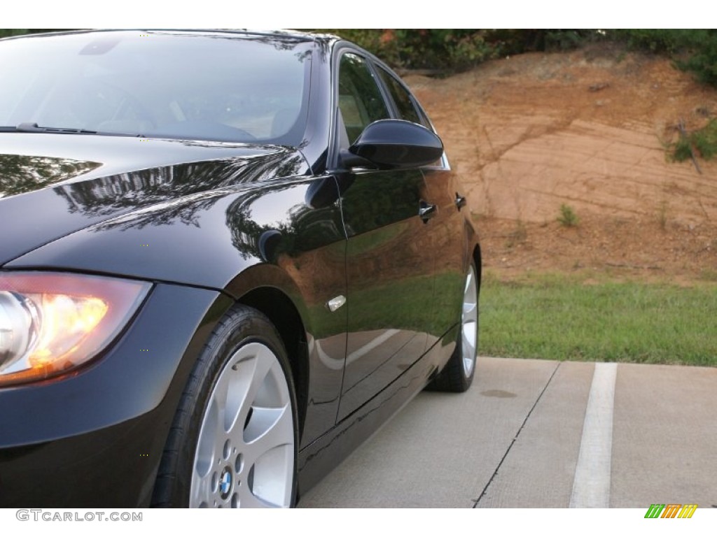 2007 3 Series 335i Sedan - Black Sapphire Metallic / Beige photo #8