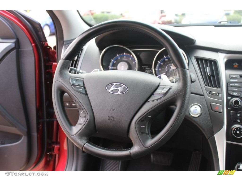 2012 Hyundai Sonata SE Black Steering Wheel Photo #71344283