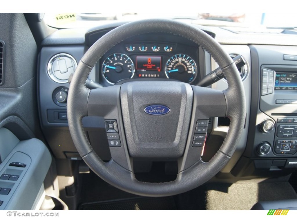 2013 Ford F150 XLT SuperCrew Steel Gray Steering Wheel Photo #71350100