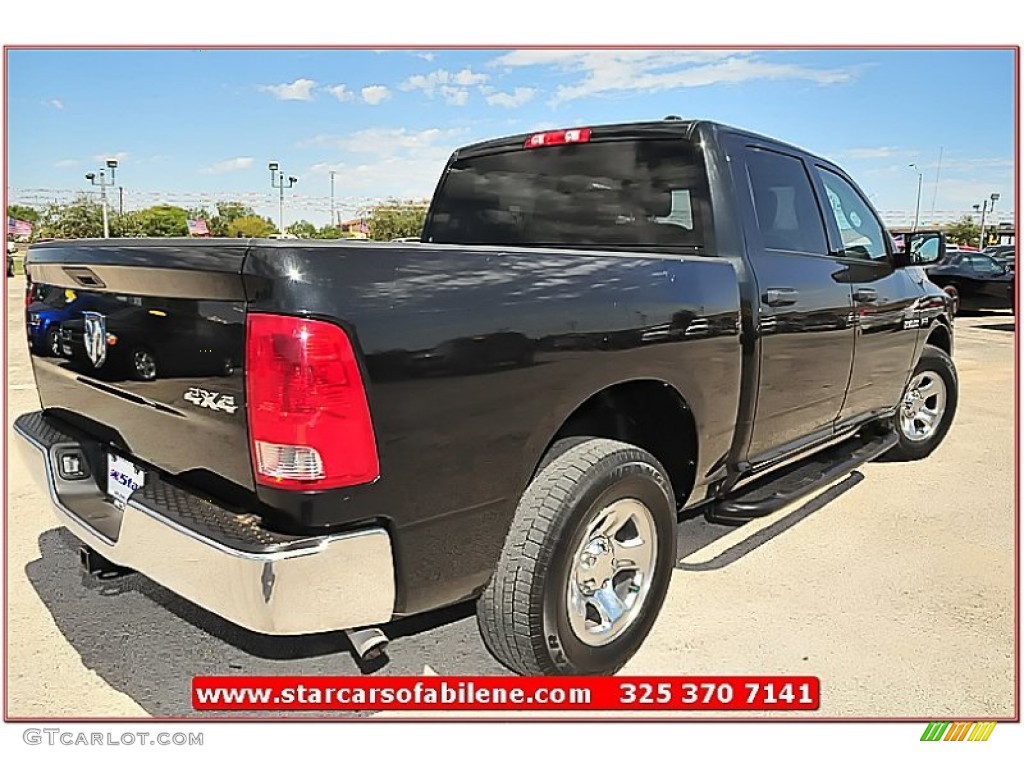 2010 Ram 1500 ST Crew Cab 4x4 - Brilliant Black Crystal Pearl / Dark Slate/Medium Graystone photo #7