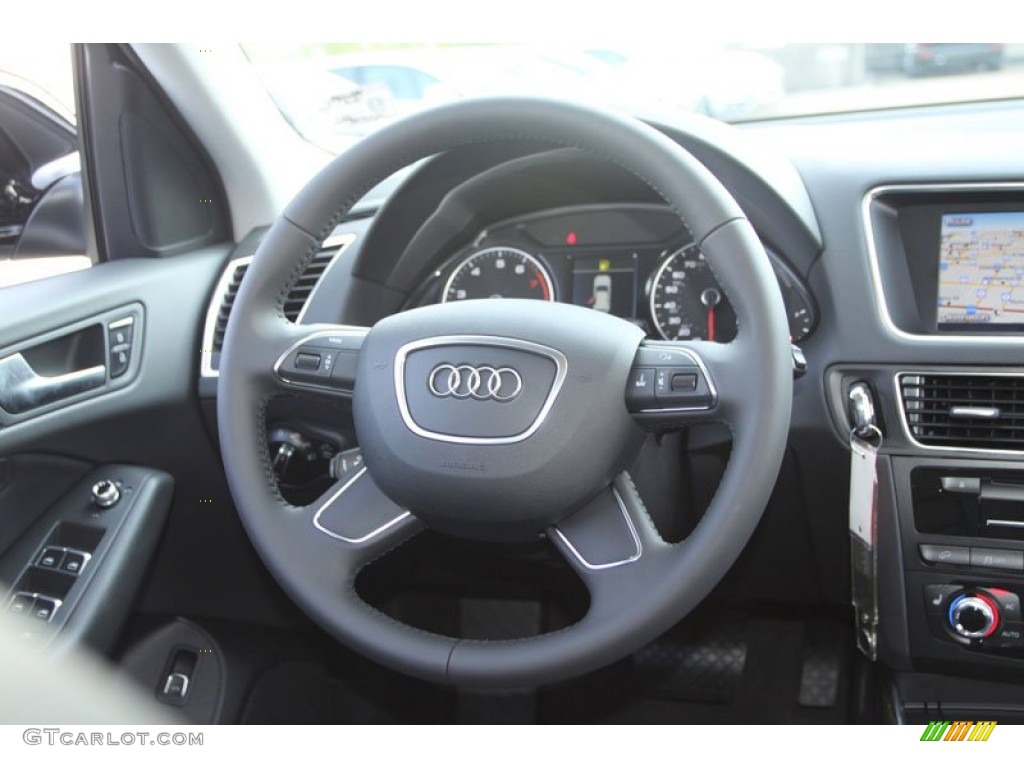 2013 Audi Q5 2.0 TFSI quattro Black Steering Wheel Photo #71355242