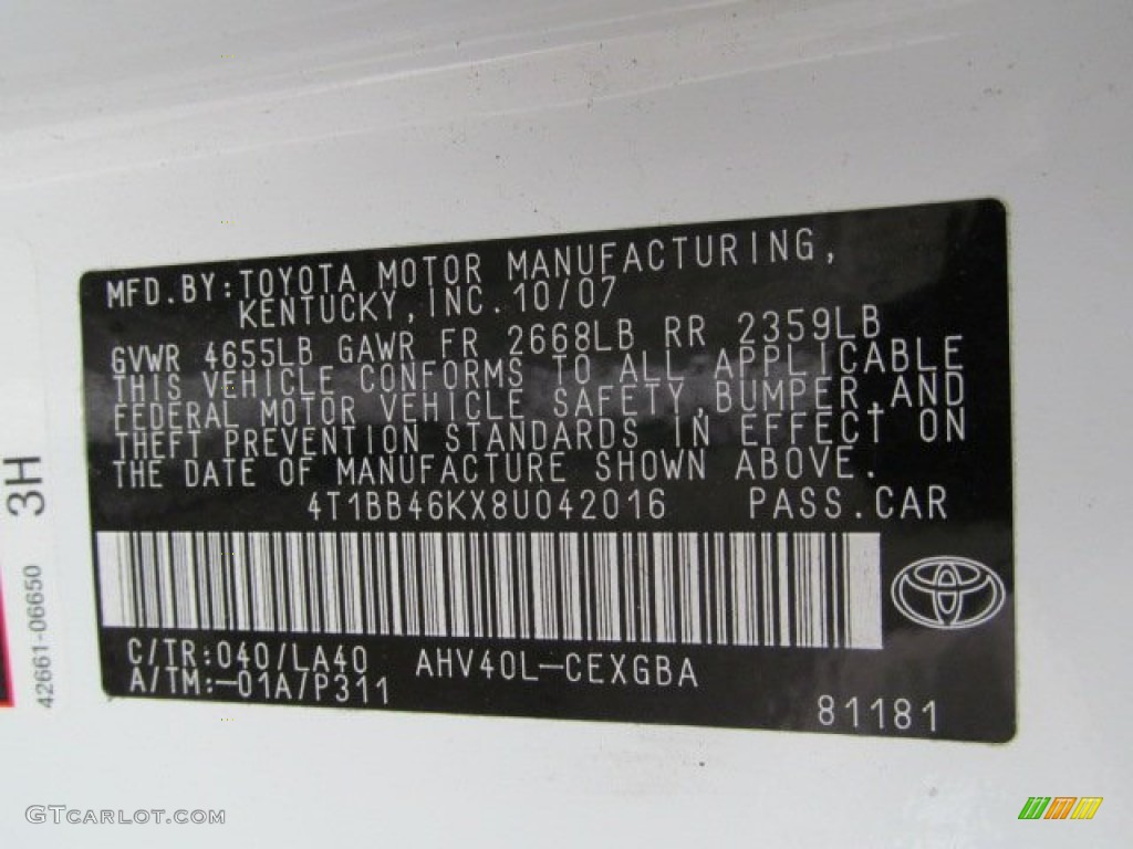 2008 Camry Hybrid - Super White / Bisque photo #19