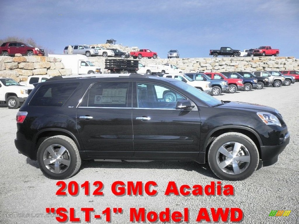 2012 Acadia SLT AWD - Carbon Black Metallic / Ebony photo #1