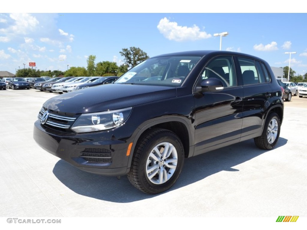 2013 Tiguan S - Deep Black Metallic / Black photo #1