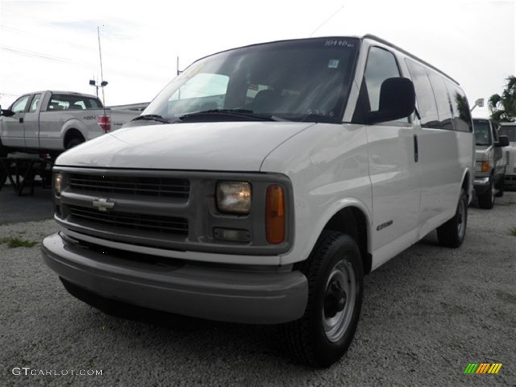 1998 Chevy Van G2500 Passenger - Summit White / Blue photo #6