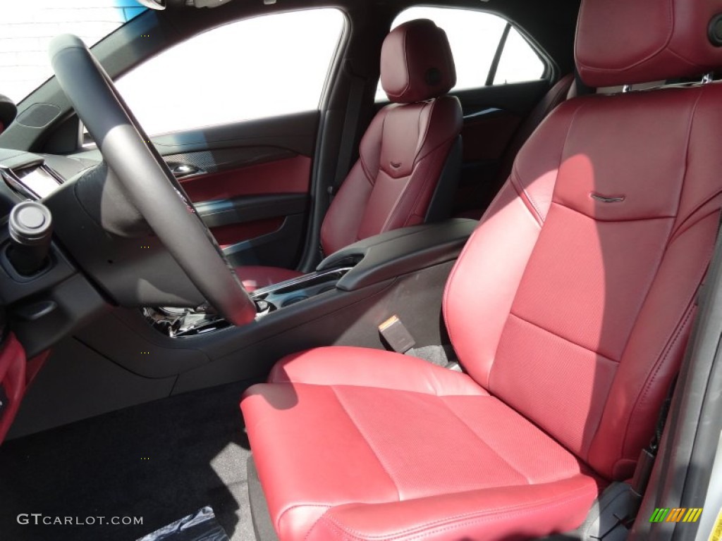 Morello Red/Jet Black Accents Interior 2013 Cadillac ATS 2.5L Luxury Photo #71364917