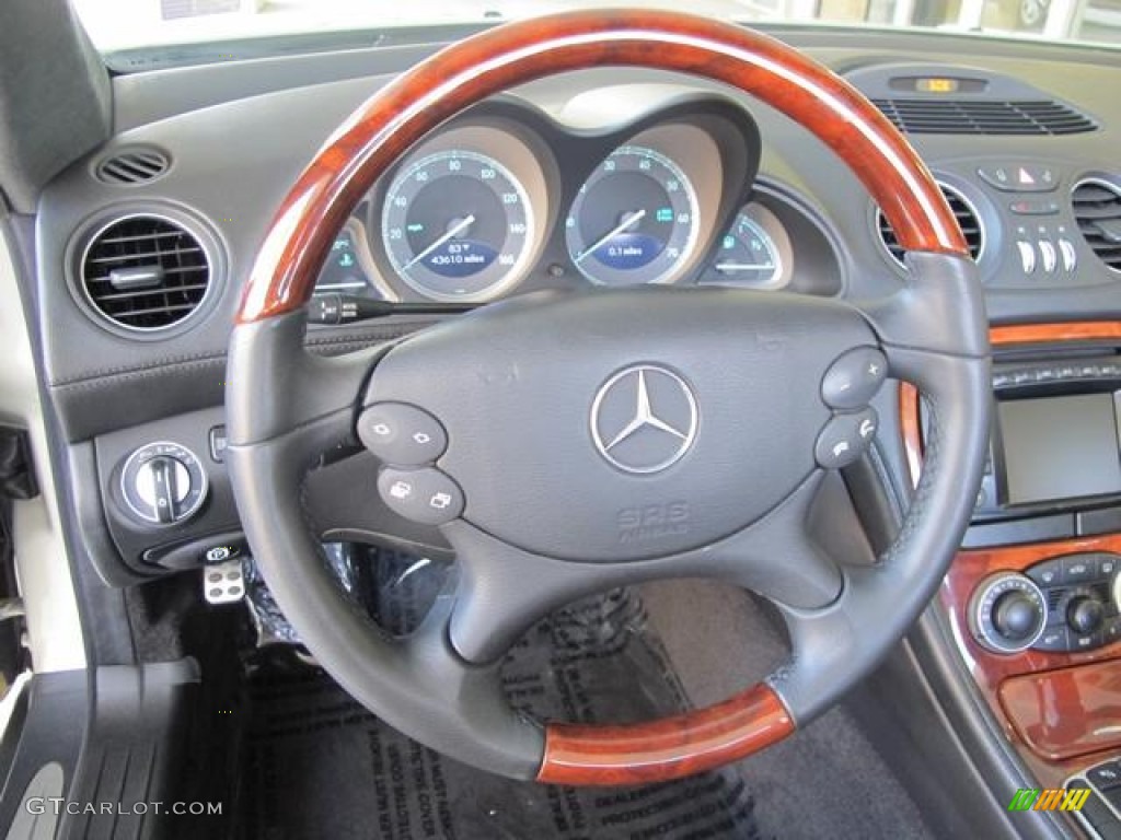 2003 Mercedes-Benz SL 500 Roadster Charcoal Steering Wheel Photo #71366090