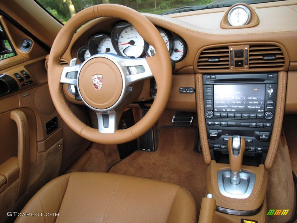 2011 Porsche 911 Turbo S Cabriolet Natural Brown Dashboard Photo #71368045