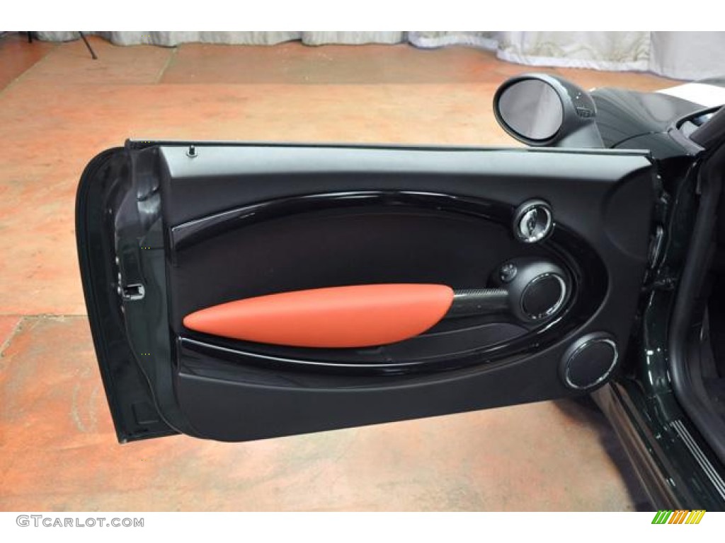 2010 Mini Cooper John Cooper Works Hardtop Lounge Carbon Black Leather Door Panel Photo #71372902