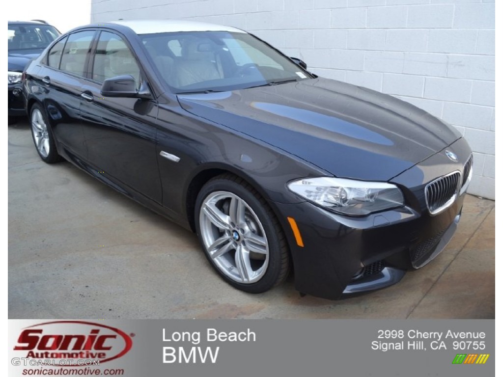 2013 5 Series 535i Sedan - Dark Graphite Metallic II / Oyster/Black photo #1