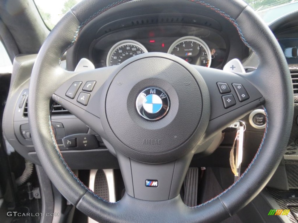 2007 BMW M6 Coupe Black Steering Wheel Photo #71376415