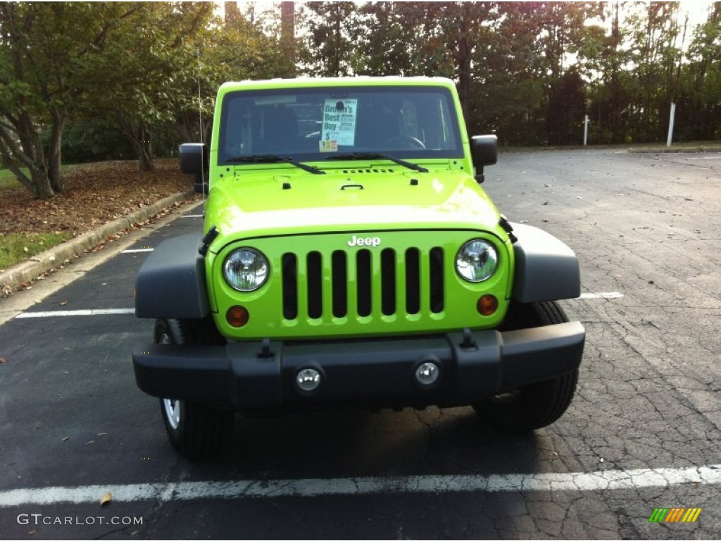2012 Wrangler Unlimited Sport 4x4 - Gecko Green / Black photo #2