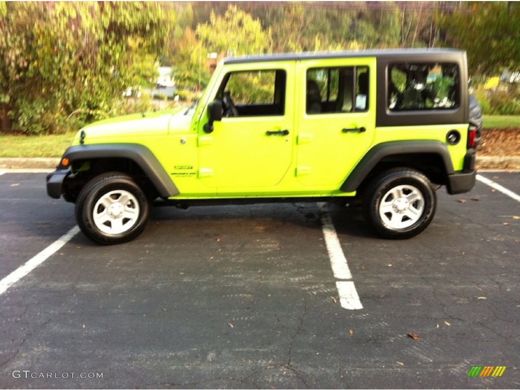 2012 Wrangler Unlimited Sport 4x4 - Gecko Green / Black photo #4