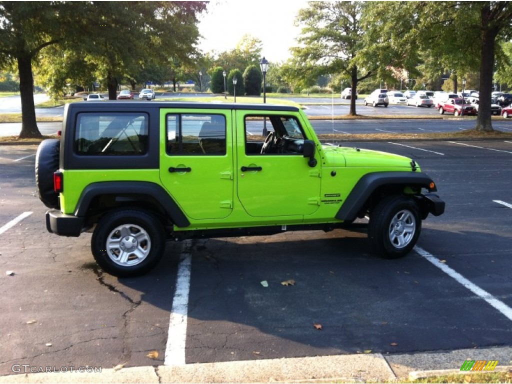 2012 Wrangler Unlimited Sport 4x4 - Gecko Green / Black photo #8