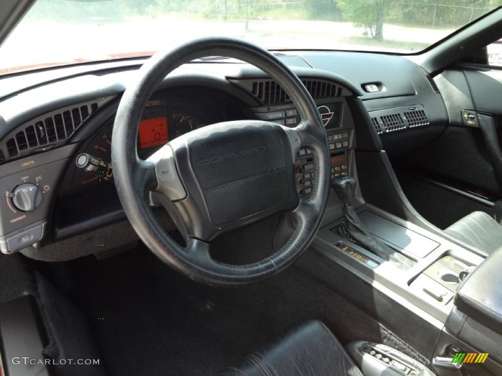 1991 Chevrolet Corvette Convertible Black Dashboard Photo #71377432
