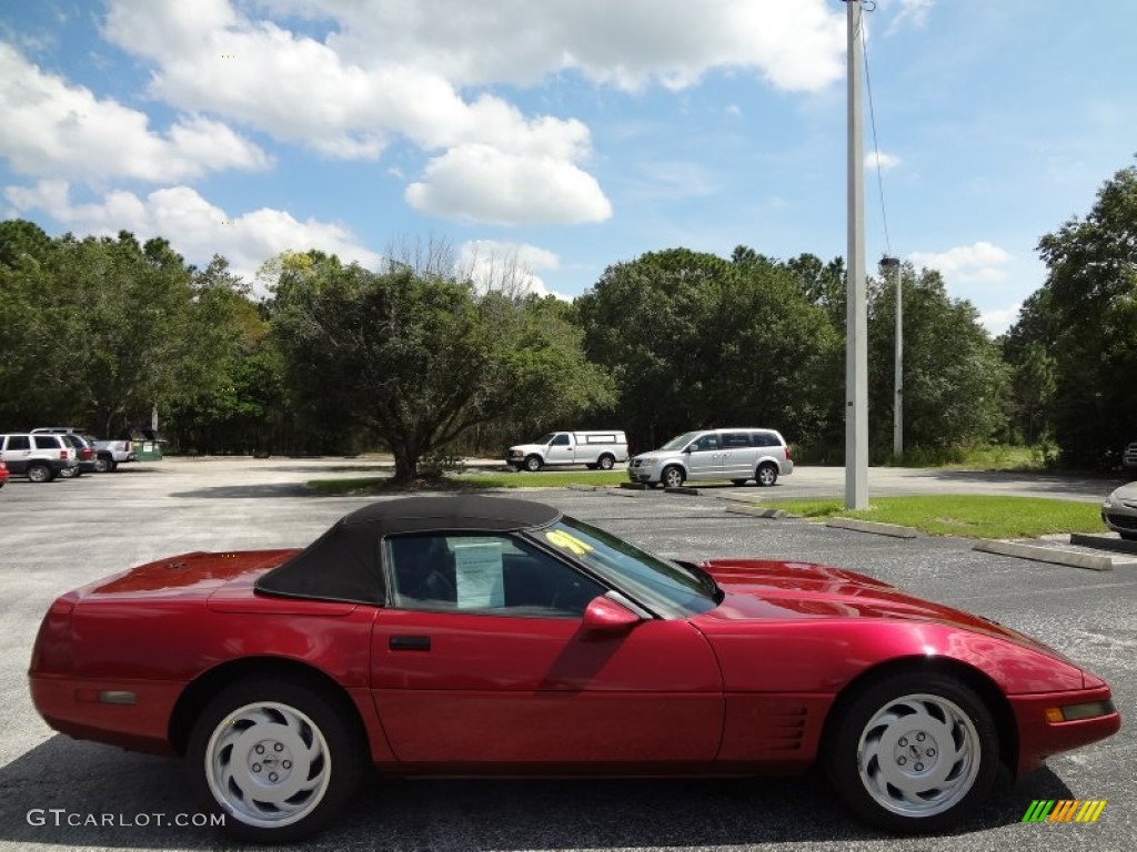 1991 Corvette Convertible - Dark Red Metallic / Black photo #8