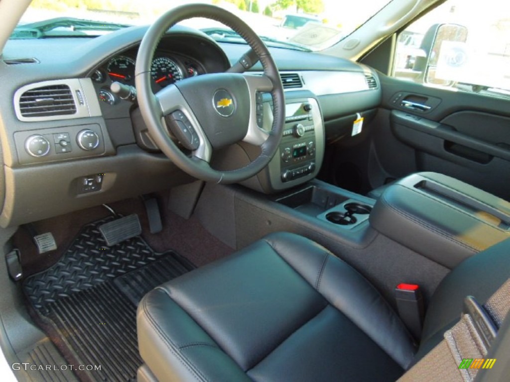 Ebony Interior 2013 Chevrolet Silverado 3500HD LTZ Crew Cab 4x4 Photo #71377714