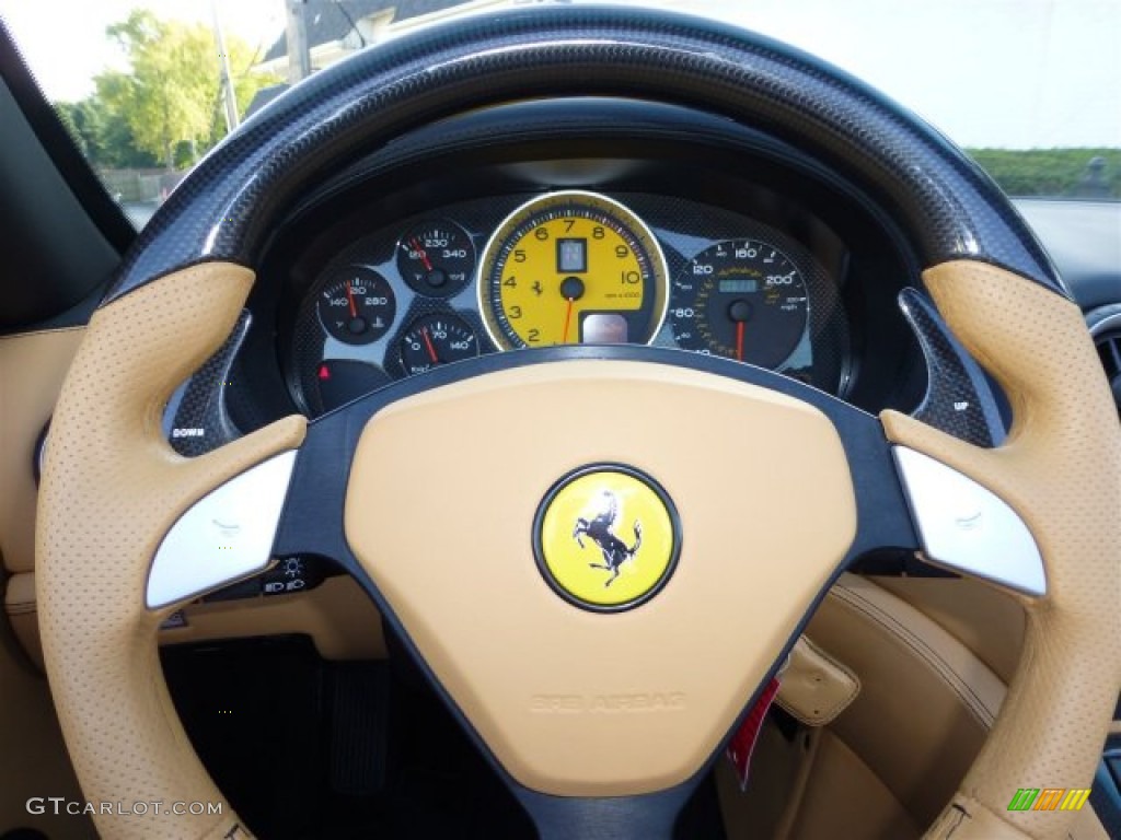 2005 Ferrari 575 Superamerica Roadster F1 Beige Steering Wheel Photo #71380729