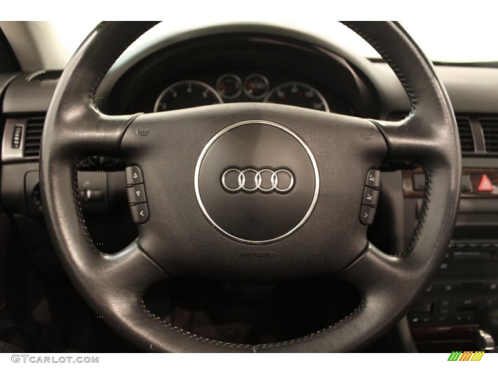 2003 Audi A6 3.0 quattro Sedan Ebony Steering Wheel Photo #71381515