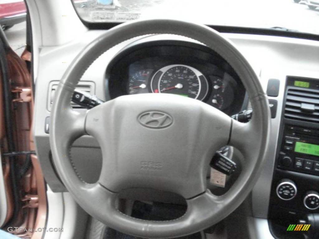 2007 Hyundai Tucson SE 4WD Beige Steering Wheel Photo #71385289