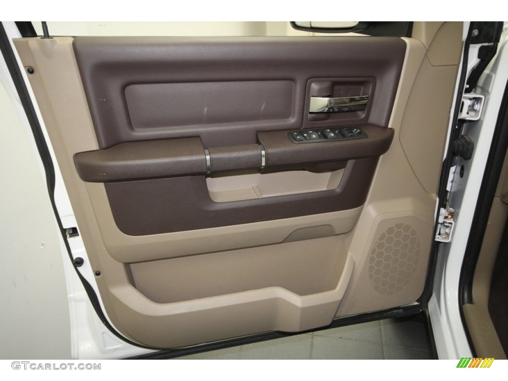 2010 Dodge Ram 1500 TRX4 Quad Cab 4x4 Light Pebble Beige/Bark Brown Door Panel Photo #71385742