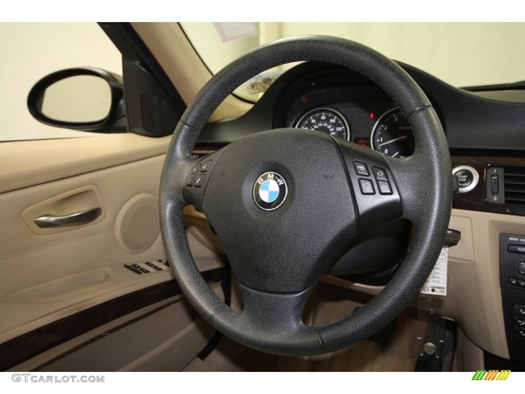 2008 BMW 3 Series 328i Sedan Beige Steering Wheel Photo #71387350