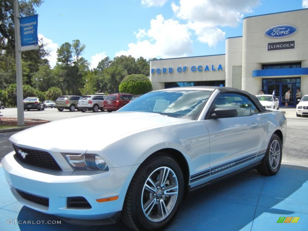 2012 Mustang V6 Premium Convertible - Ingot Silver Metallic / Stone photo #1