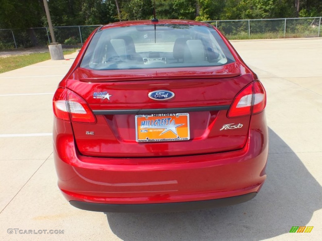 2013 Fiesta SE Sedan - Ruby Red / Charcoal Black/Light Stone photo #6