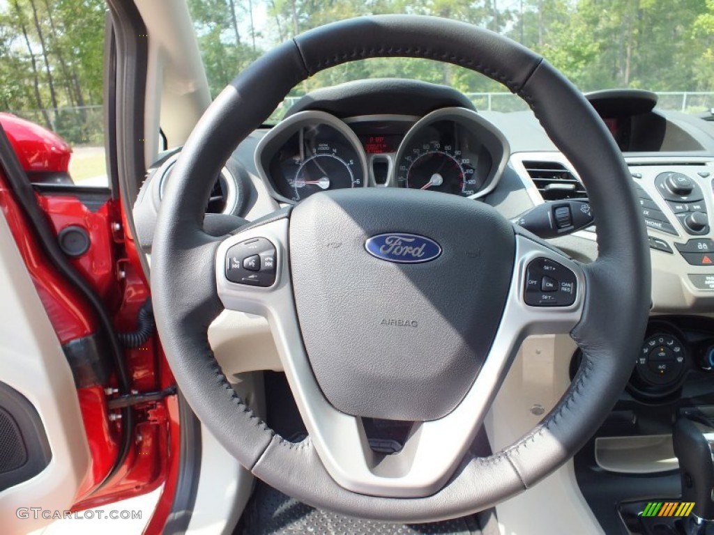 2013 Fiesta SE Sedan - Ruby Red / Charcoal Black/Light Stone photo #14