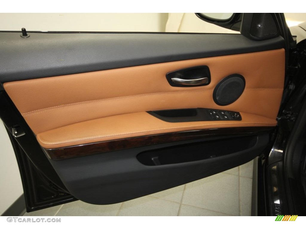 2011 BMW 3 Series 335i Sedan Saddle Brown Dakota Leather Door Panel Photo #71389075