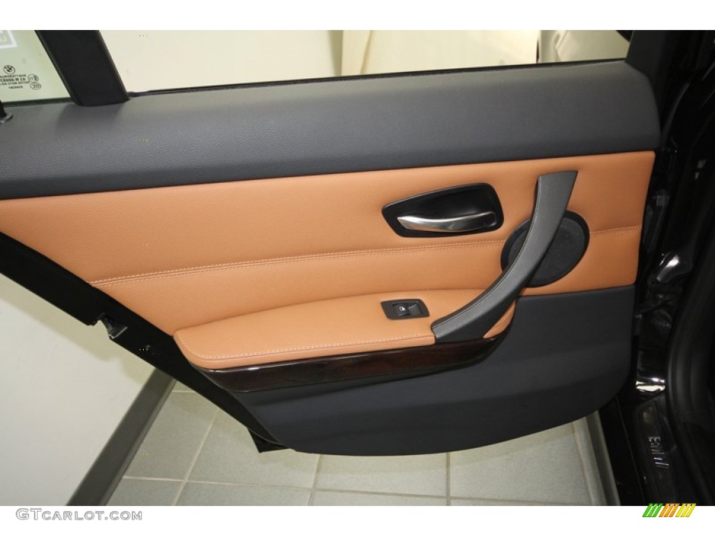 2011 BMW 3 Series 335i Sedan Saddle Brown Dakota Leather Door Panel Photo #71389201