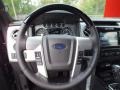 Platinum Sienna Brown/Black Leather Steering Wheel Photo for 2012 Ford F150 #71389789