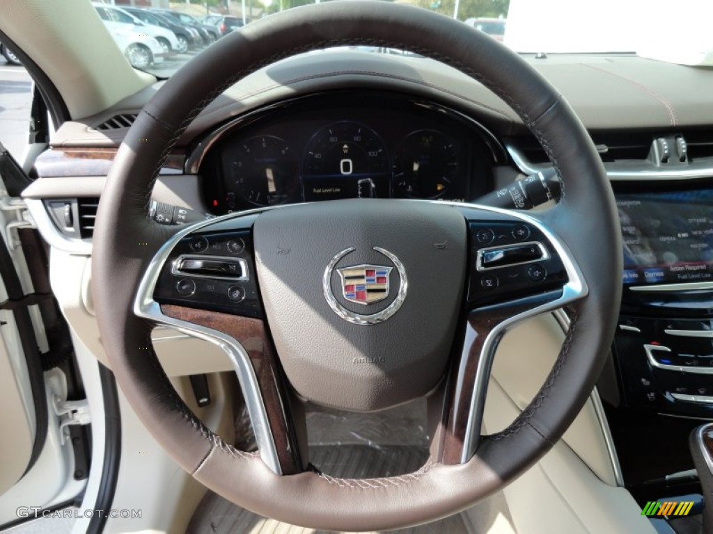 2013 Cadillac XTS Premium FWD Shale/Cocoa Steering Wheel Photo #71393107