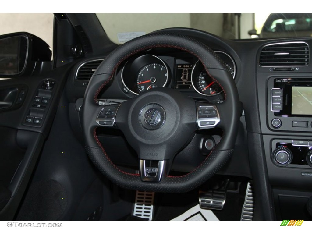 2013 Volkswagen GTI 4 Door Autobahn Edition Titan Black Steering Wheel Photo #71394421