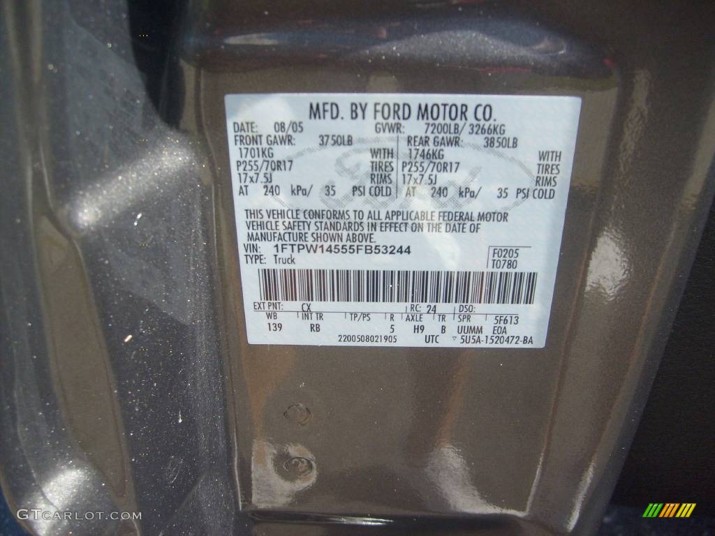 2005 F150 FX4 SuperCrew 4x4 - Dark Shadow Grey Metallic / Black photo #13