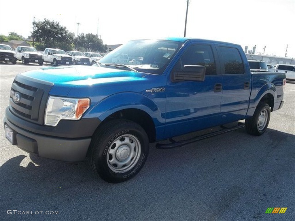 2010 F150 XL SuperCrew - Blue Flame Metallic / Medium Stone photo #7