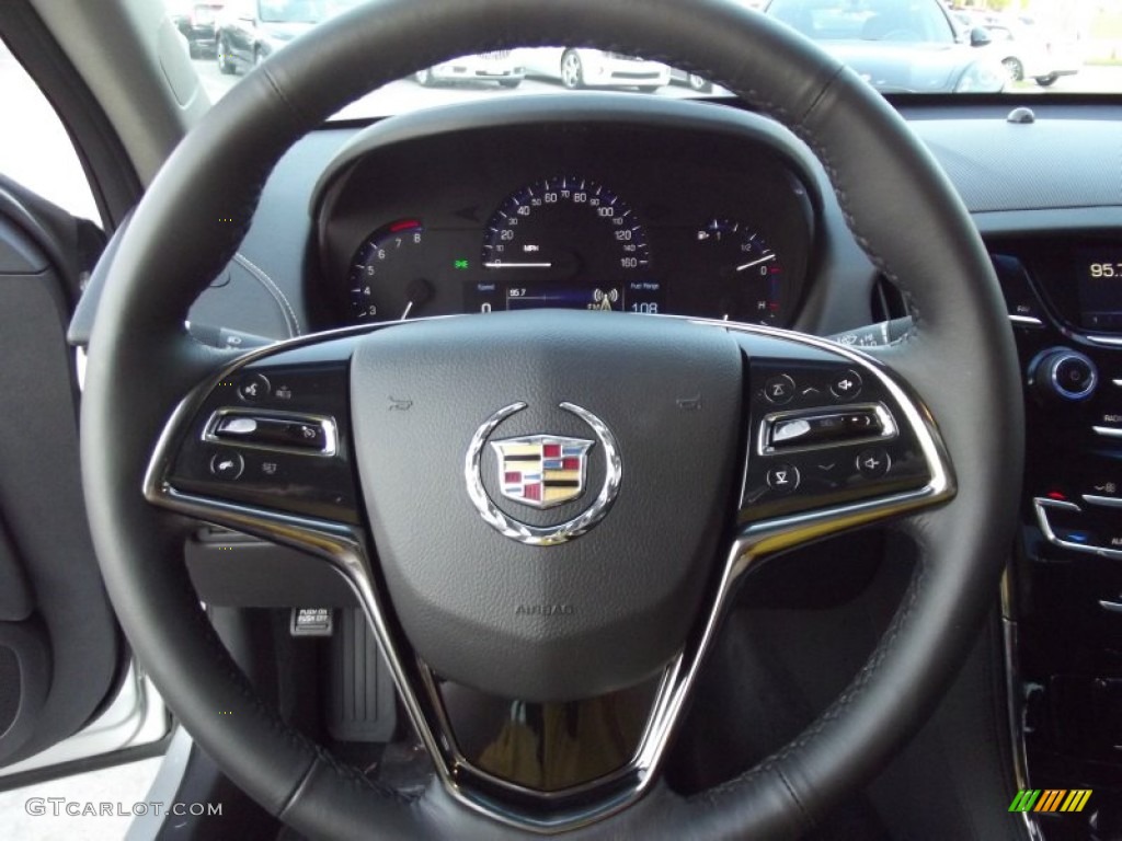 2013 Cadillac ATS 2.5L Jet Black/Jet Black Accents Steering Wheel Photo #71398108