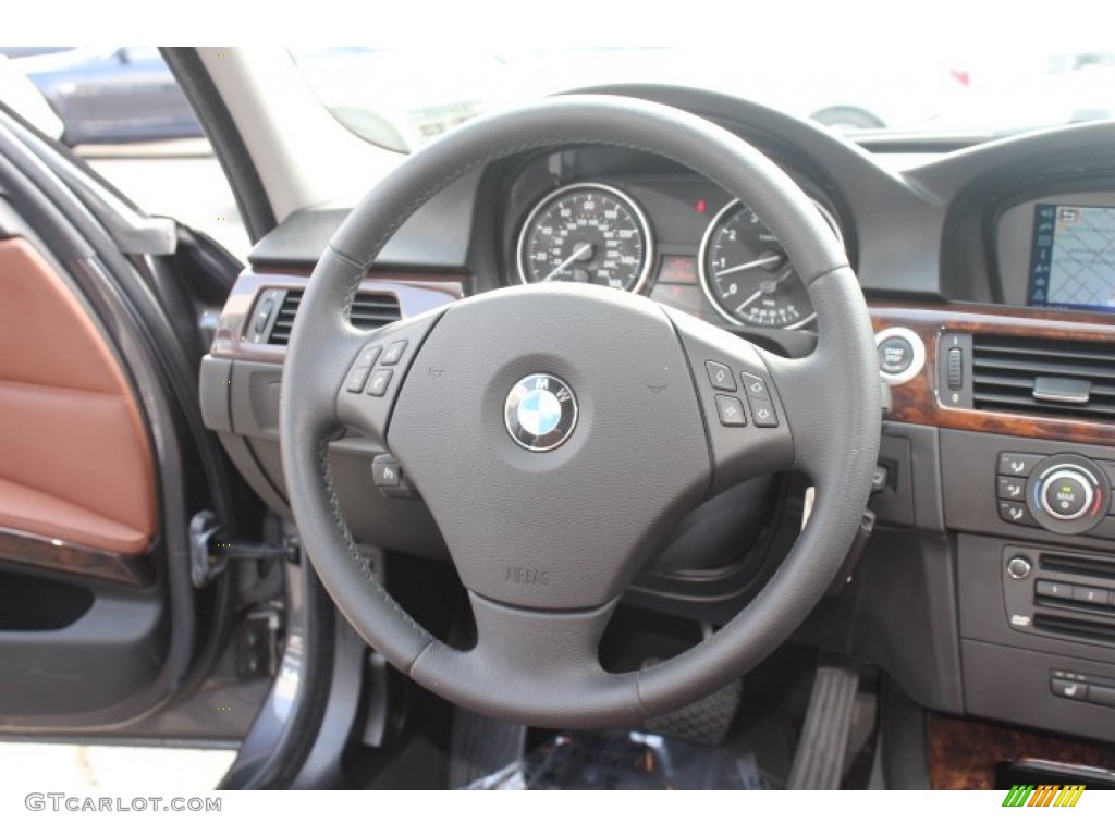 2008 BMW 3 Series 328xi Sedan Terra Dakota Leather Steering Wheel Photo #71401372