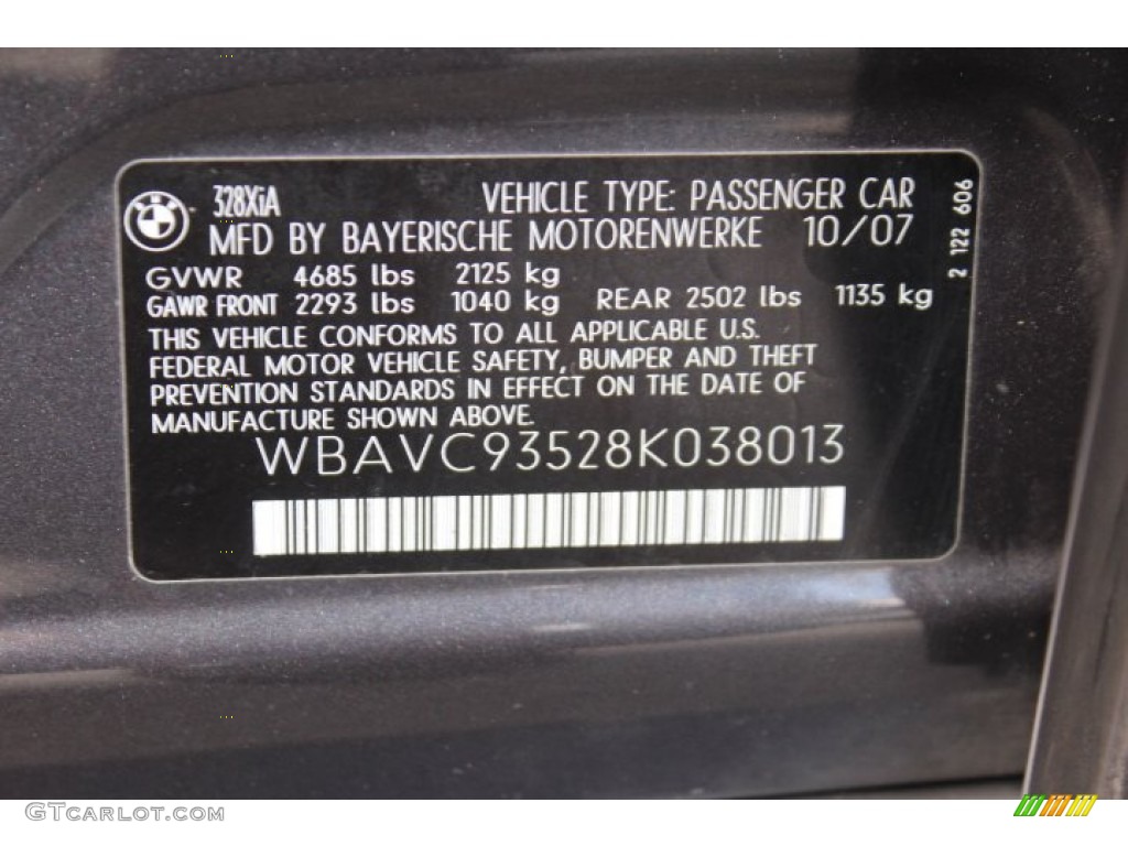 2008 BMW 3 Series 328xi Sedan Info Tag Photos