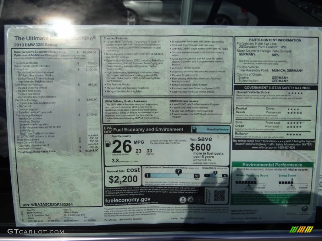 2013 3 Series 328i Sedan - Liquid Blue Metallic / Black photo #7