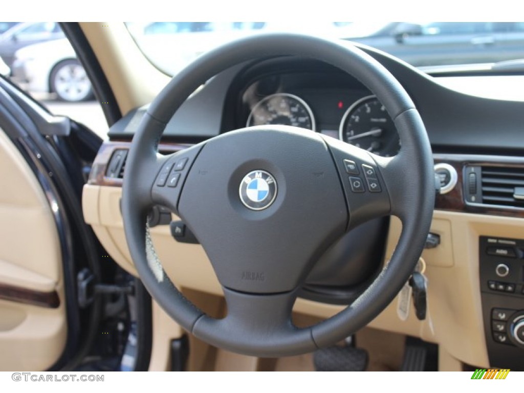 2008 BMW 3 Series 328xi Sedan Beige Steering Wheel Photo #71401936