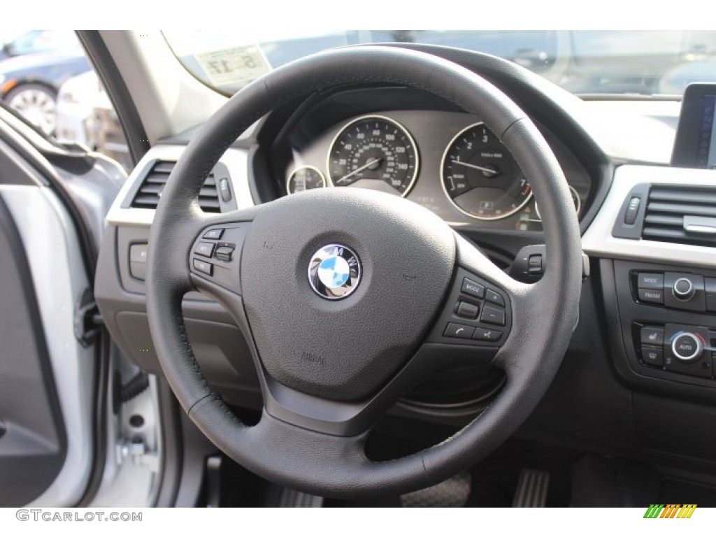 2012 BMW 3 Series 328i Sedan Black Steering Wheel Photo #71402239