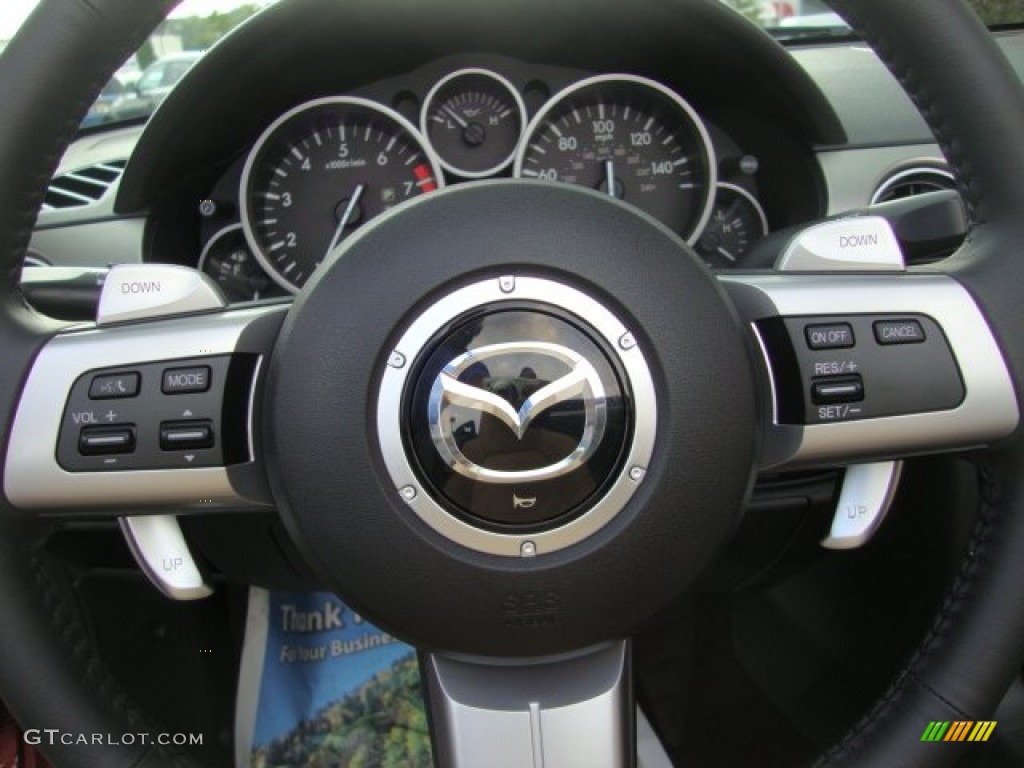 2012 Mazda MX-5 Miata Grand Touring Hard Top Roadster Dune Beige Steering Wheel Photo #71402722