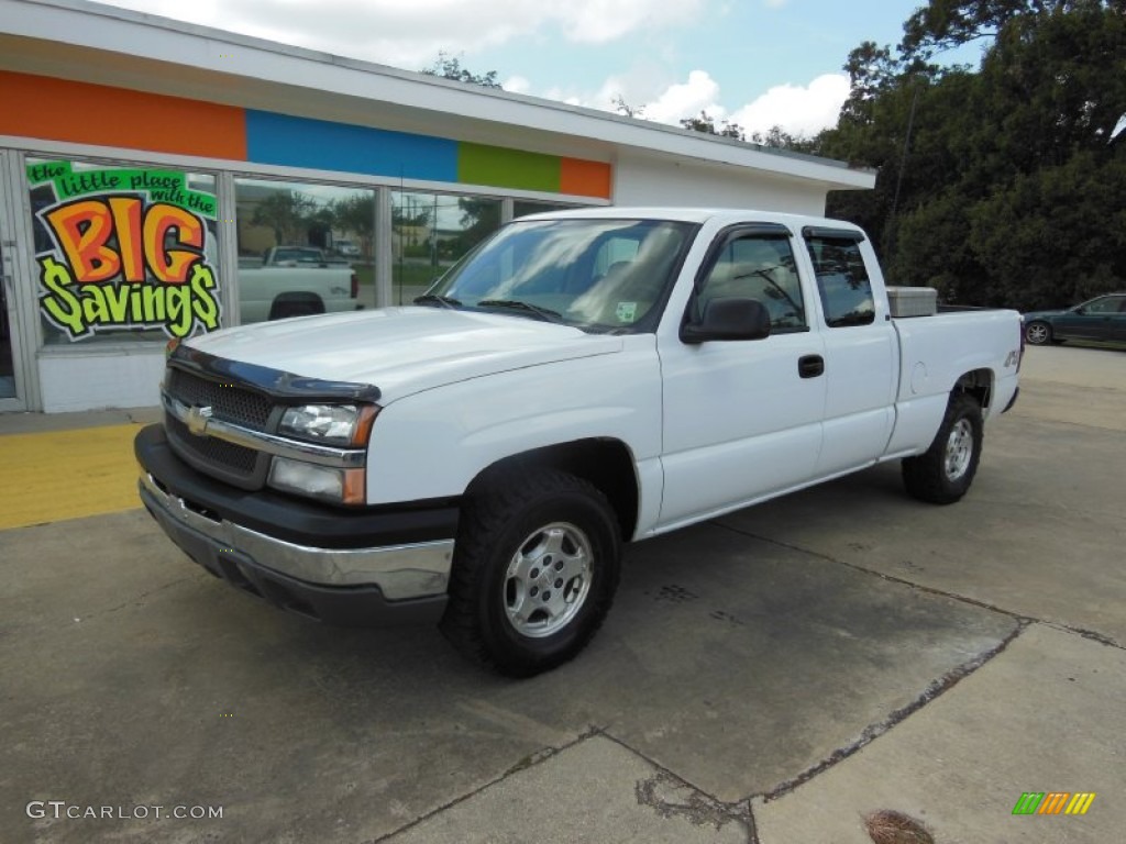 2004 Silverado 1500 LS Extended Cab 4x4 - Summit White / Tan photo #2
