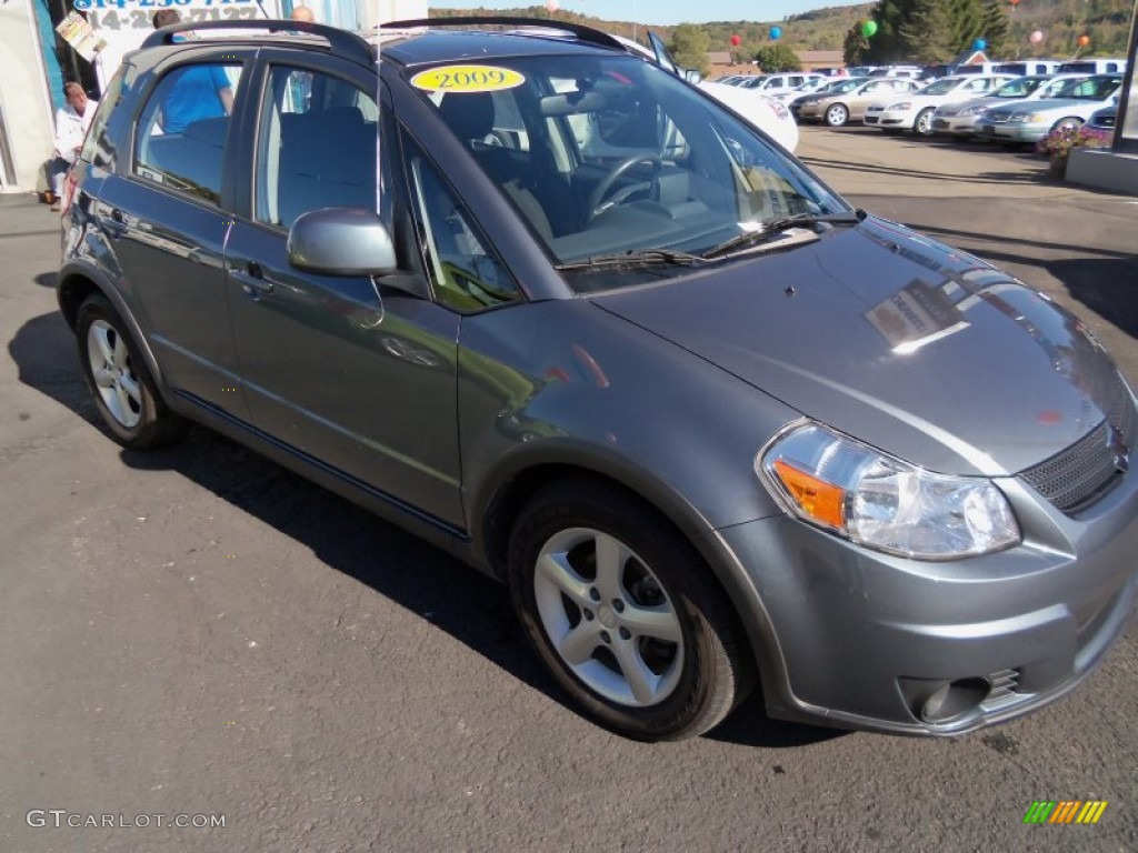 2009 SX4 Crossover Technology AWD - Azure Gray Metallic / Black photo #2