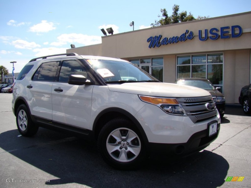 2011 Explorer FWD - White Suede / Medium Light Stone photo #25