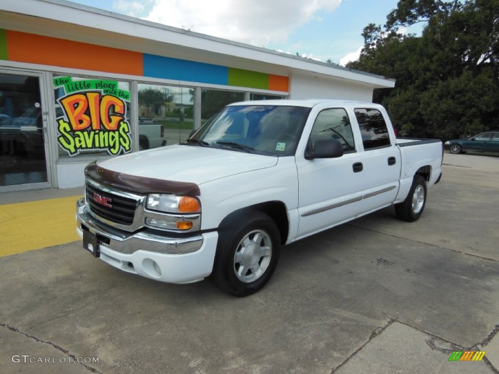 2006 Sierra 1500 SLE Crew Cab - Summit White / Dark Pewter photo #2